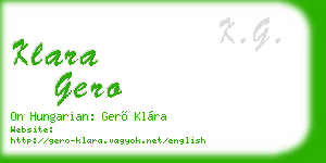 klara gero business card